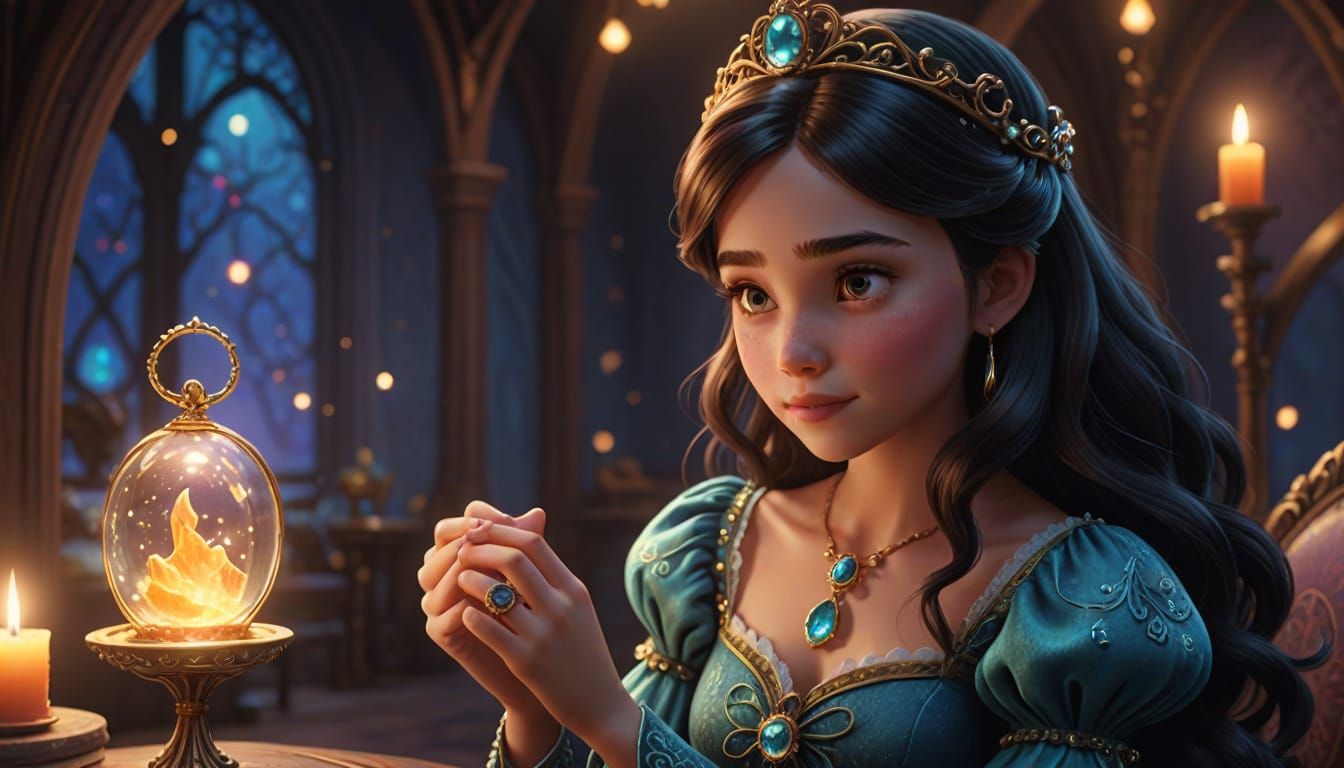 Whimsical Disney Princess Discovers Enchanted Ring