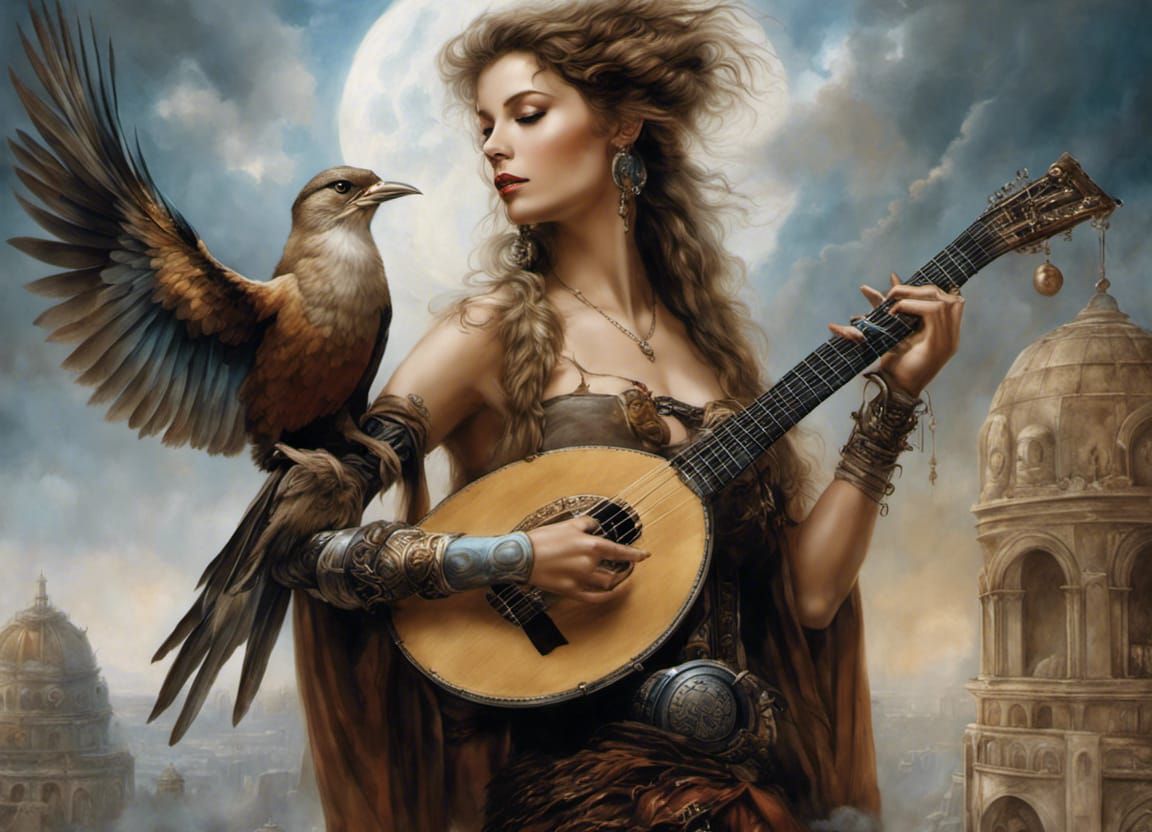 Dreamy Bard Plays Tambourine in Cloud City