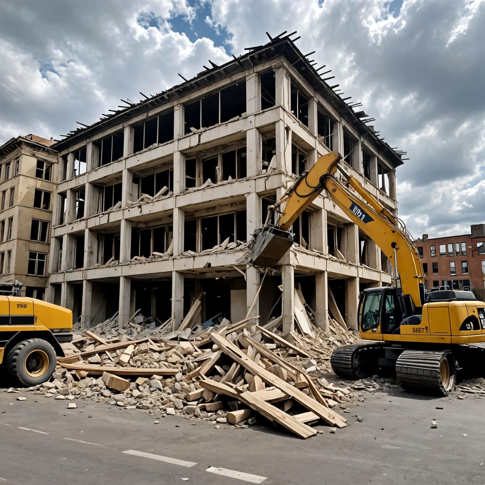 Condemned Building Demolition in Progress