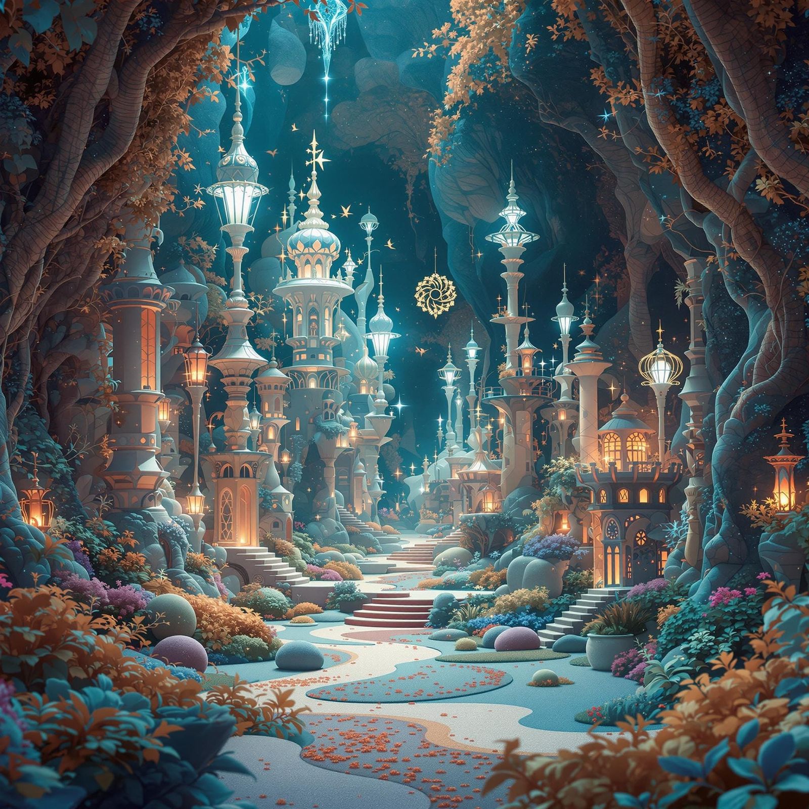 Ethereal Fantasy Realm in Vibrant Hues