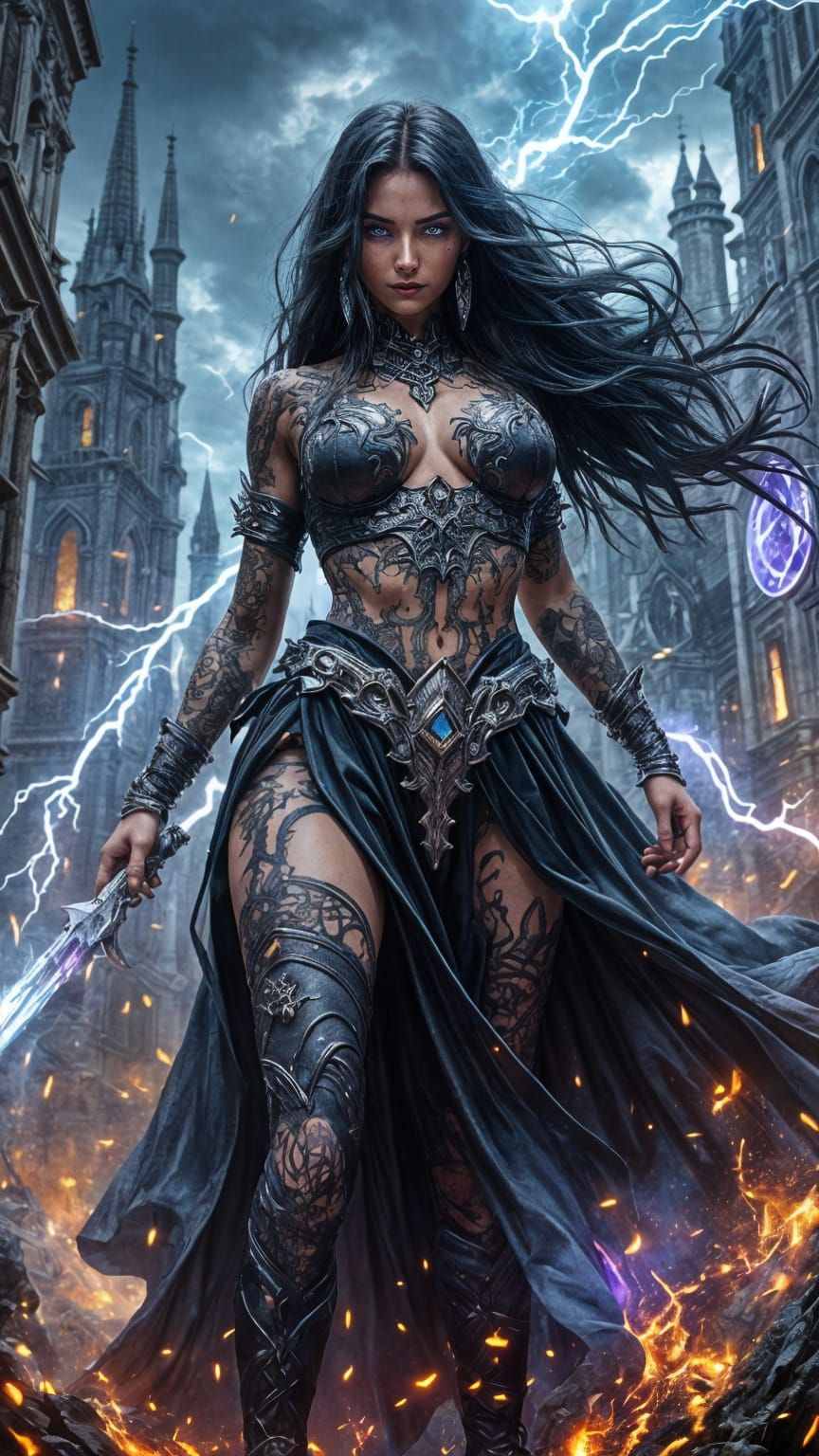 Fierce Dragon-Woman on Gothic Cathedral