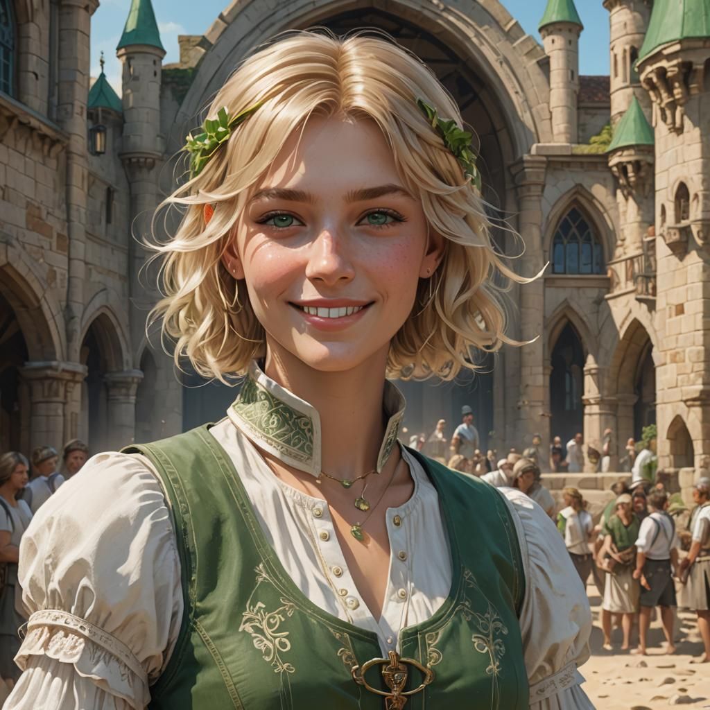 Medieval Girl Portrait in Dynamic Lighting