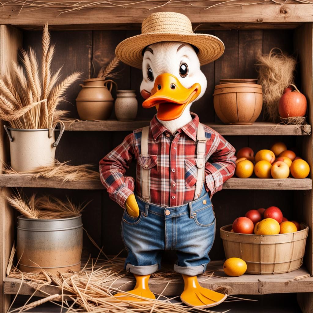 Duck Farmer in Flannel and Jeans