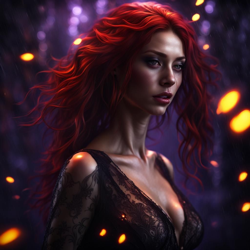 Sensual Dark Fantasy Woman in Volumetric Lighting