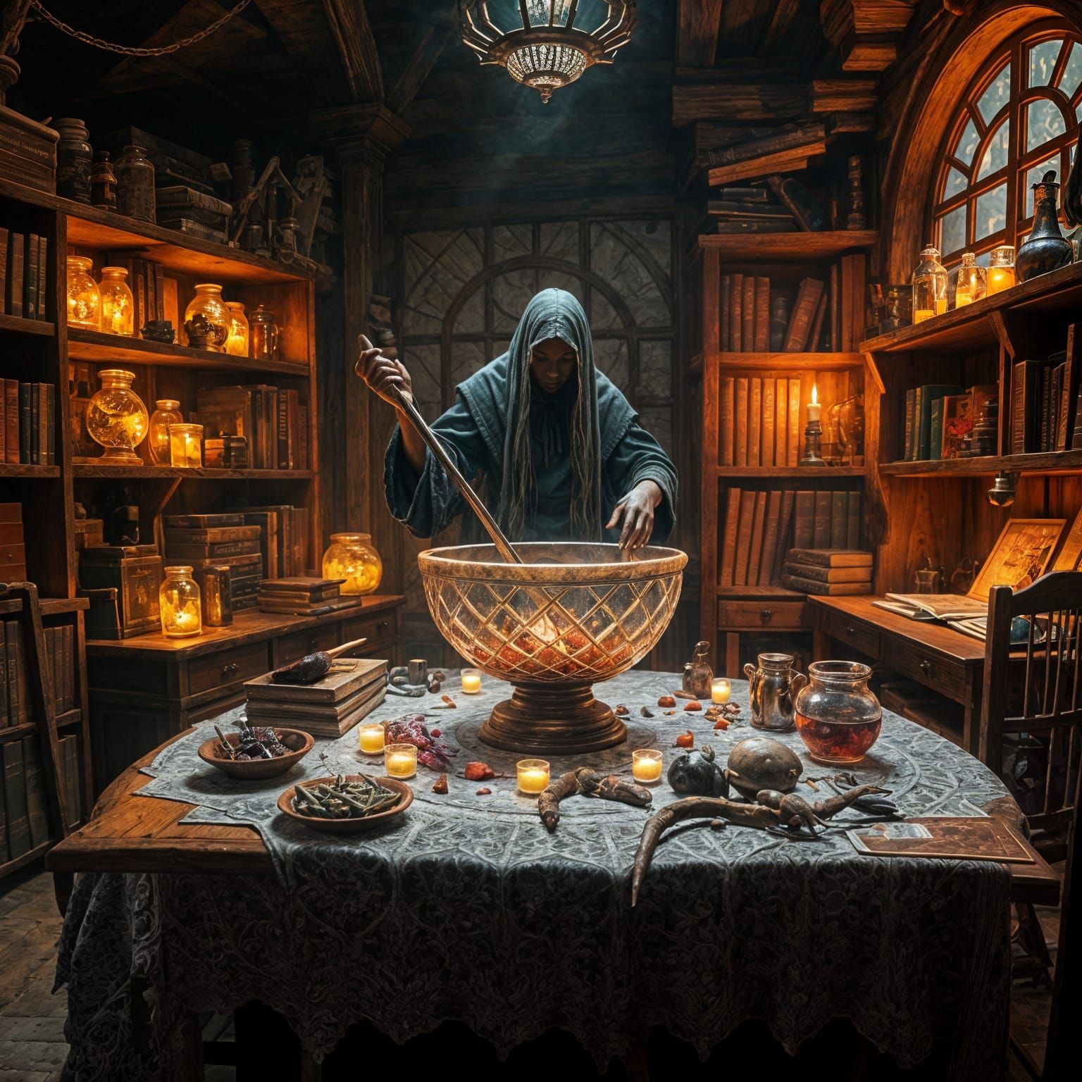 Cozy Witch's Office with Love Potion Brew