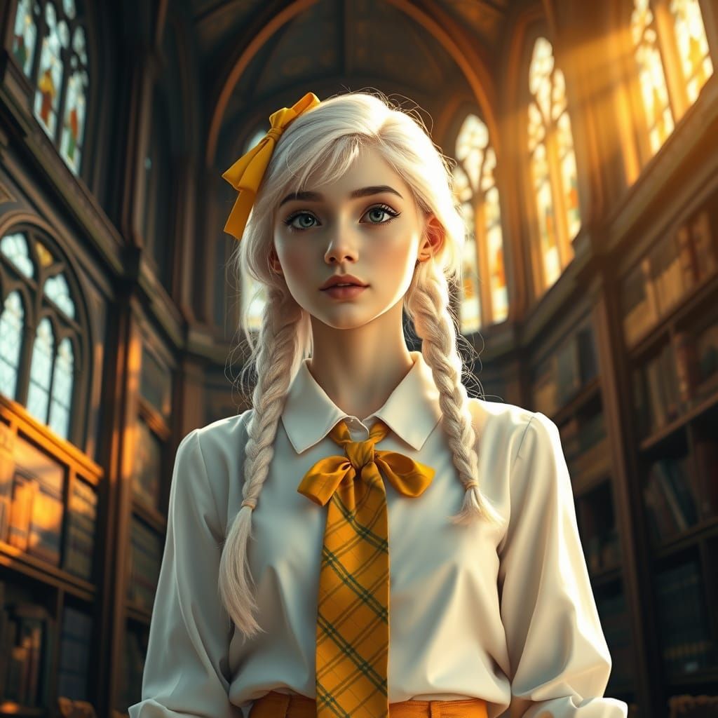 Young Woman in Library: Dramatic Portraiture and Cinematic L...