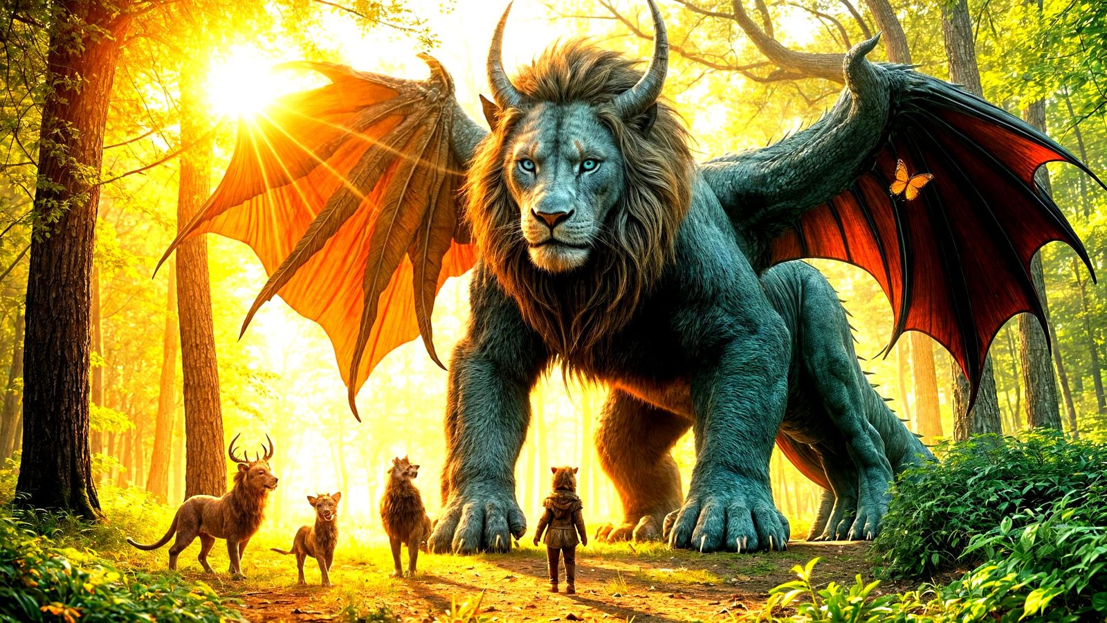 Kind Mythical Beast in Enchanted Forest Concept Art