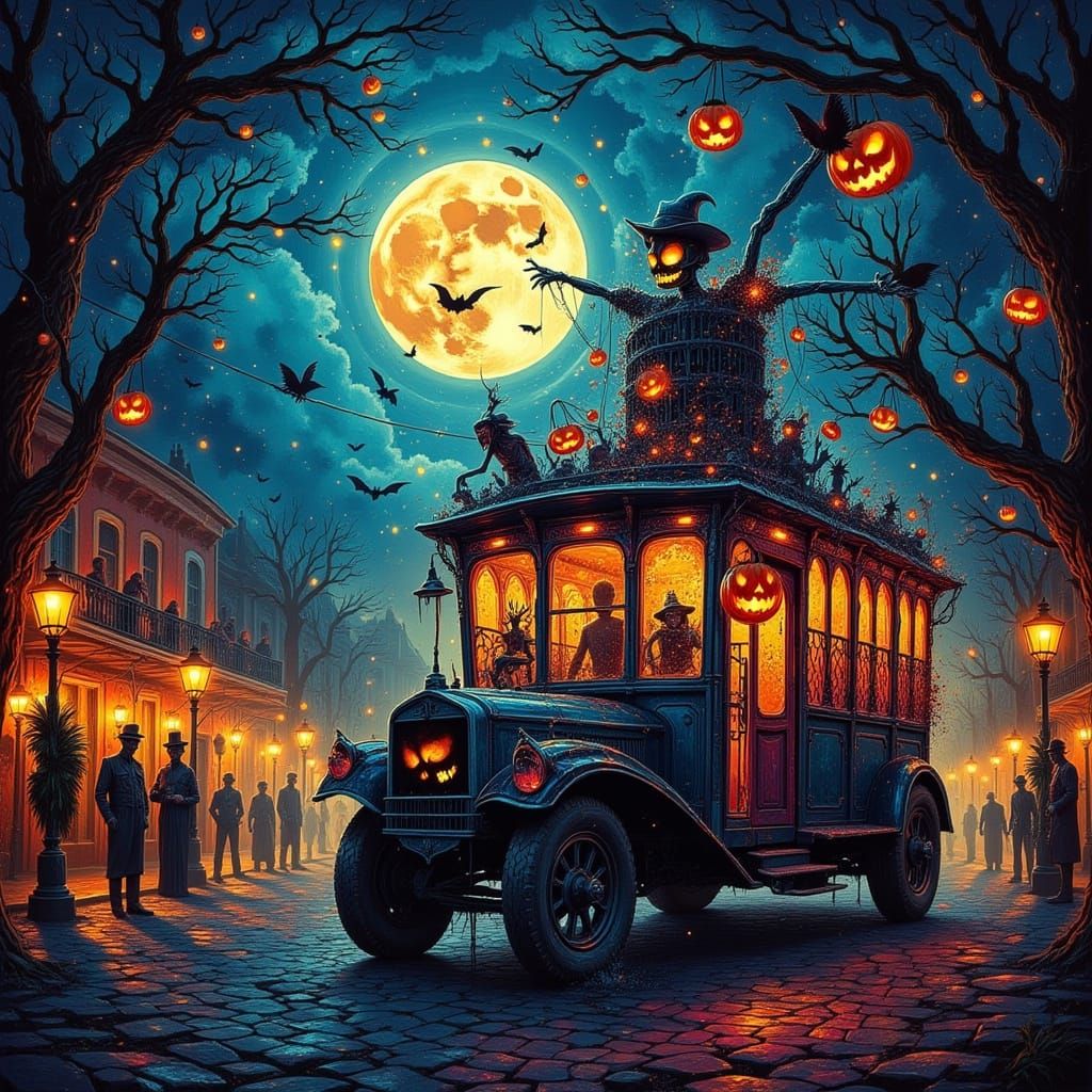 Haunted Halloween Hearse on Bourbon Street