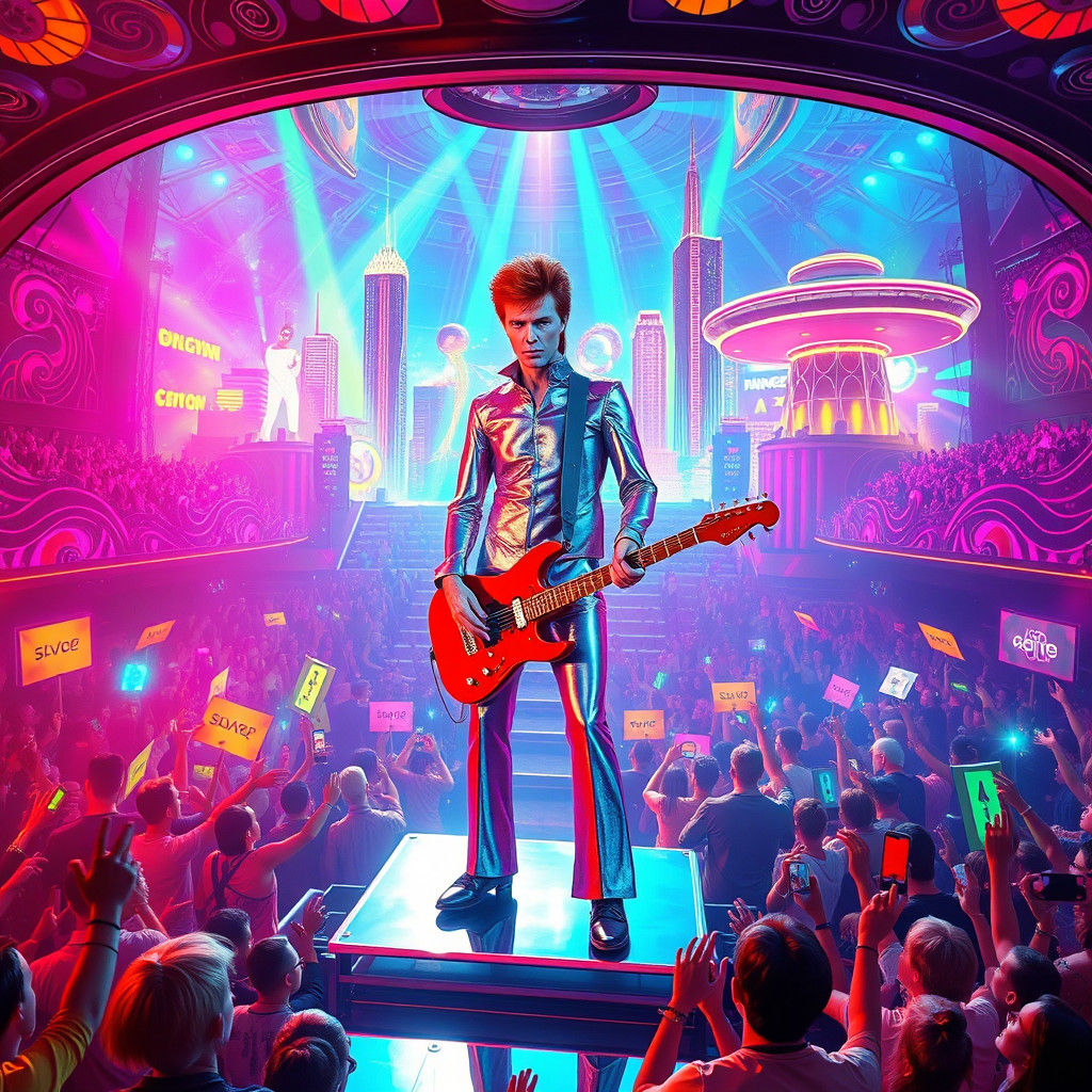 Psychedelic Glam Rock Concert Inspired by David Bowie