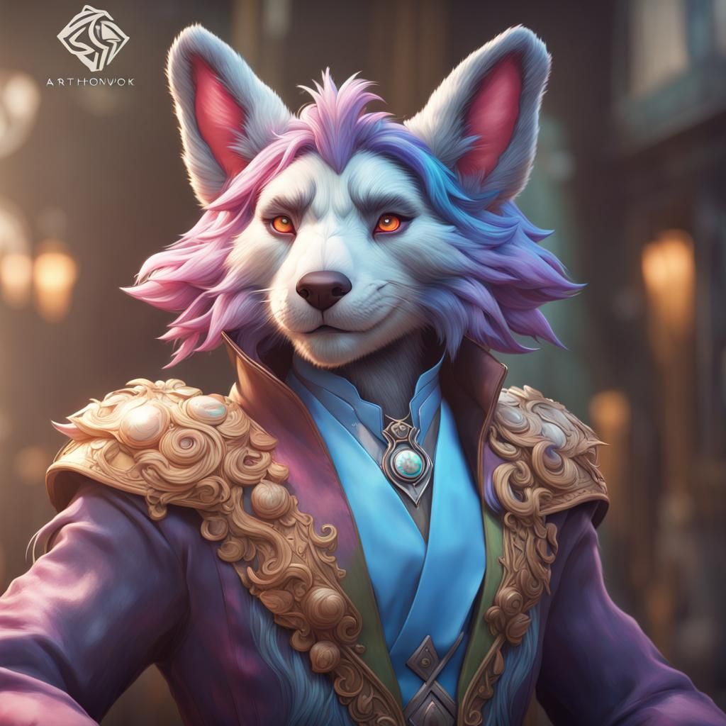 Hyperdetailed Fursuit Portrait in Volumetric Lighting