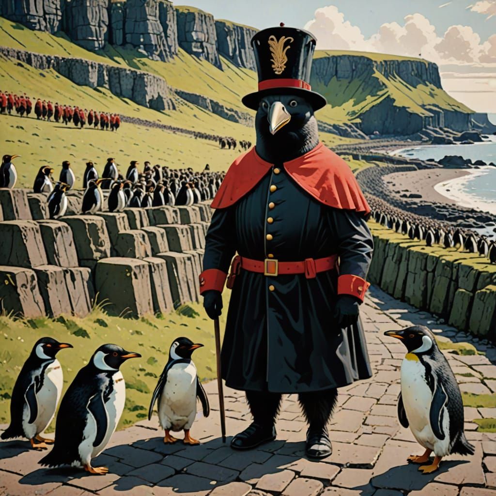 Beefeater and Penguins at Giant's Causeway