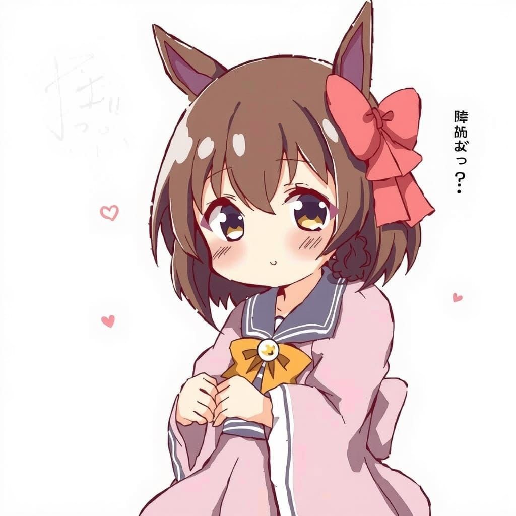 Cute Kawaii Japanese Catgirl in Pastel Pink Outfit