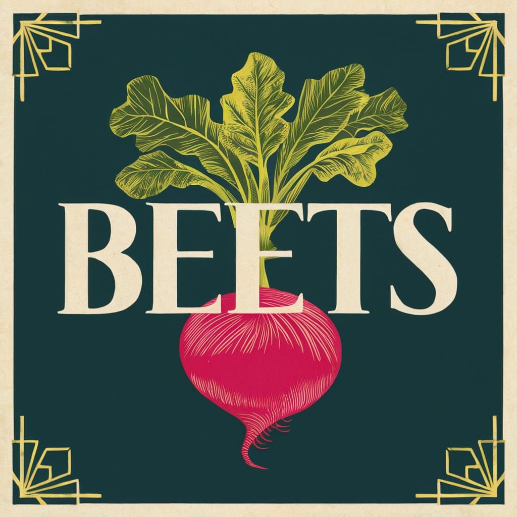 Vintage Beets Typography in Art Deco Style