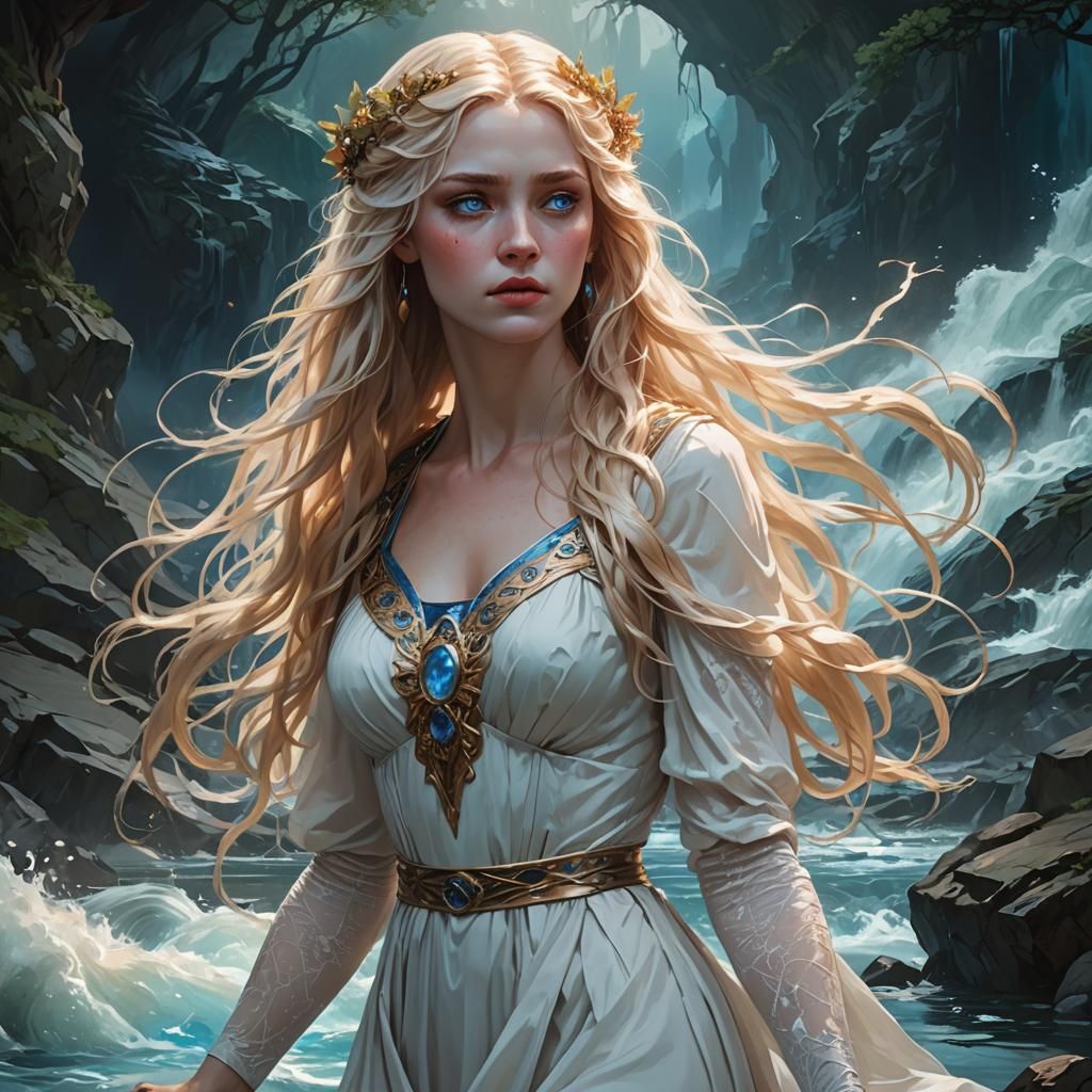 Persephone, Queen of the Underworld: Art Nouveau Portrait