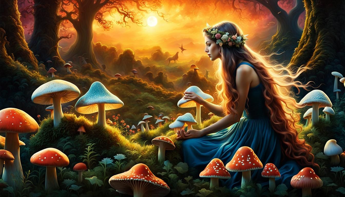 Mythical Creatures Collage at Sunset