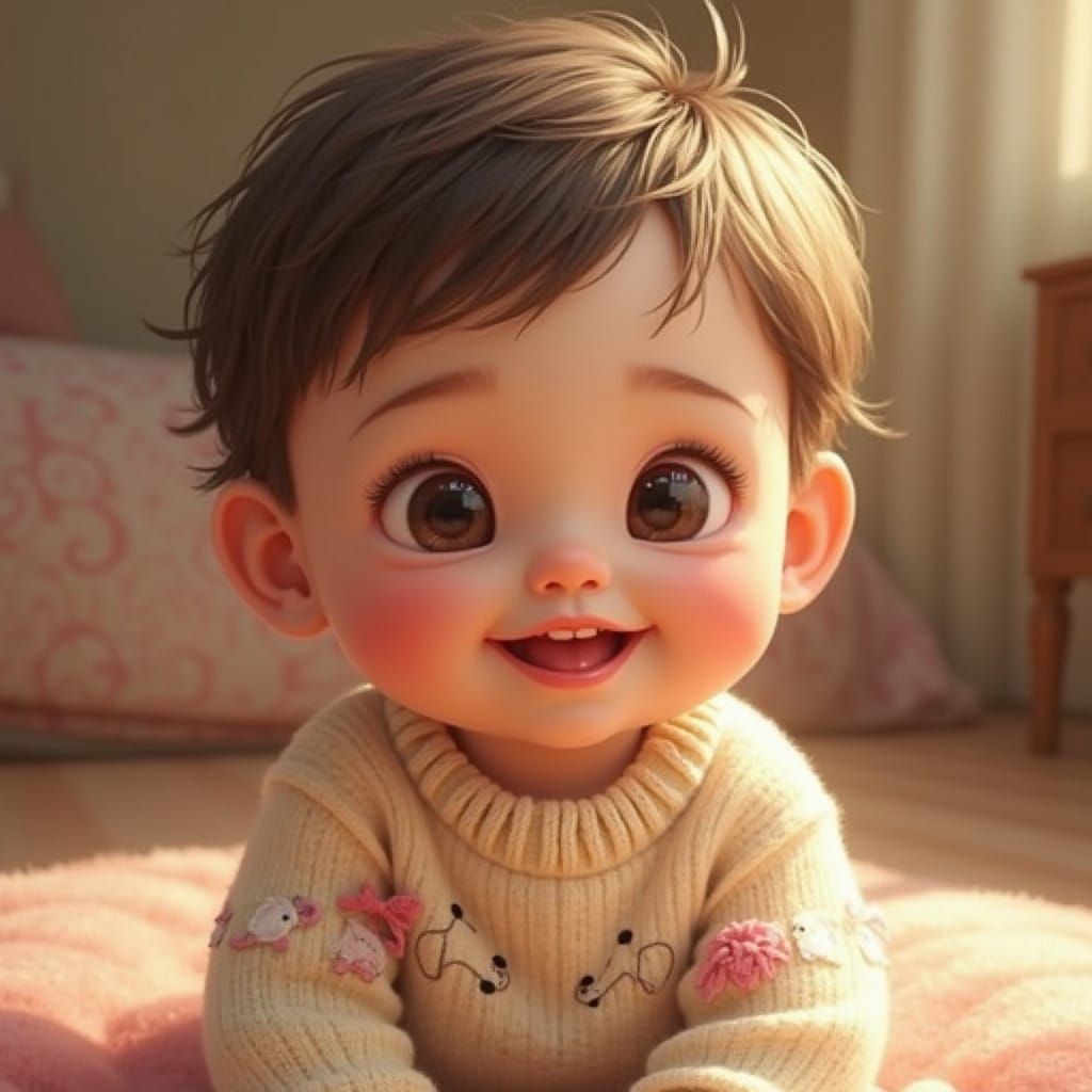 Whimsical Portrait of Youthful Innocence in Pastel Hues