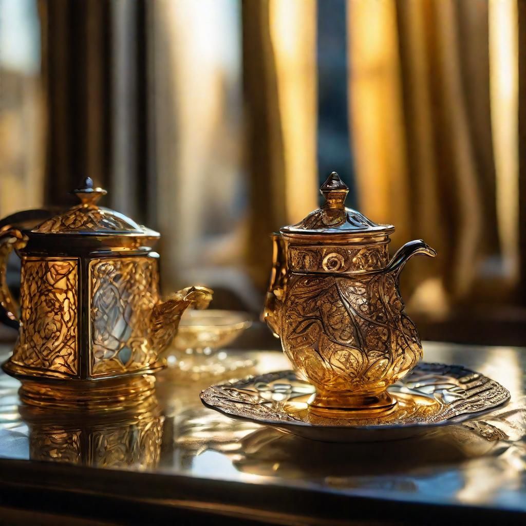 Tea Set and Art Deco Jewelry in Surrealist Style