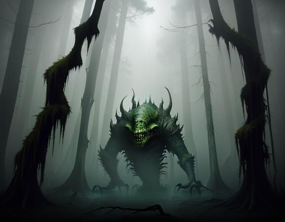 Bullywug Lurking in Decaying Cypress Swamp