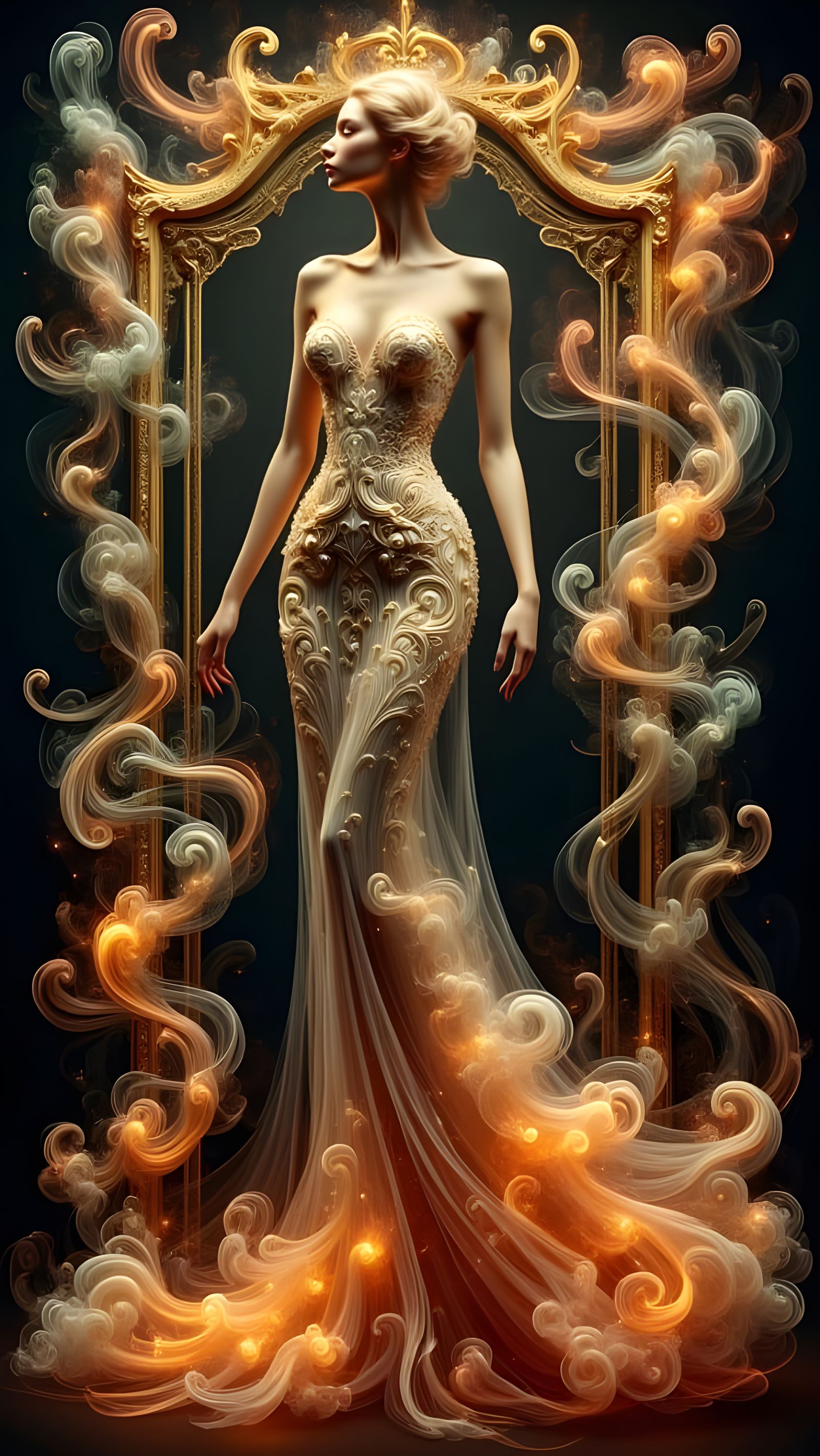 Robot Maria in Ethereal Art Nouveau Splendor