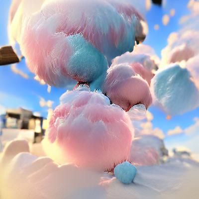 Photorealistic 3D Render of Cotton Candy