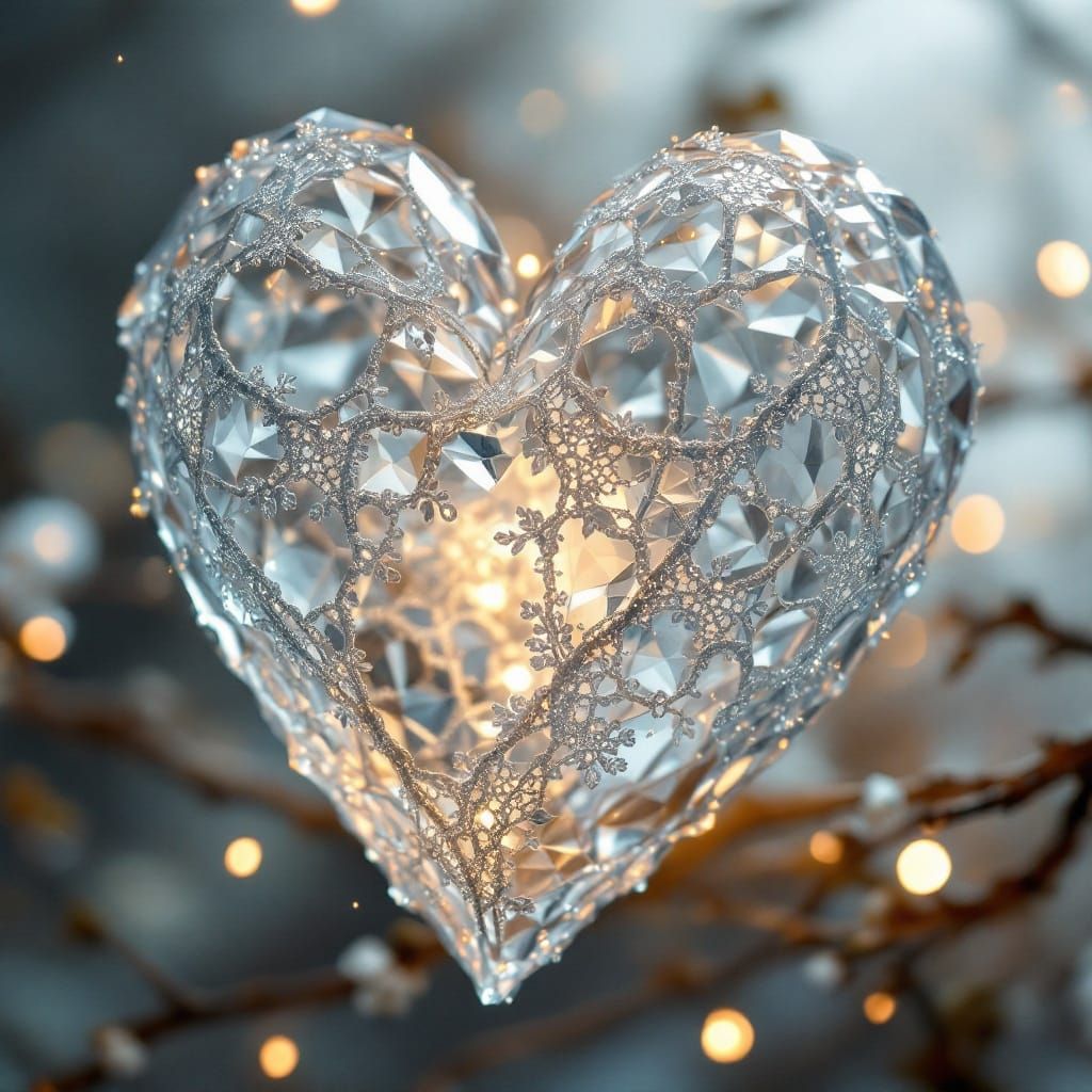 "My heart is spun from crystalline lace; its chambers are em...