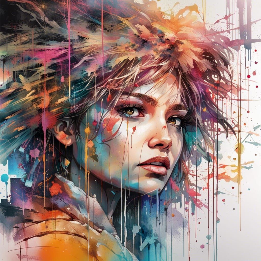 Colorful 80s Cityscape in Hyperreal Splash Art