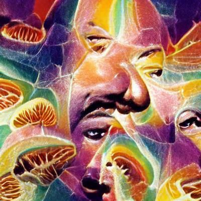 Psychedelic Portrait of Martin Luther King Jr.