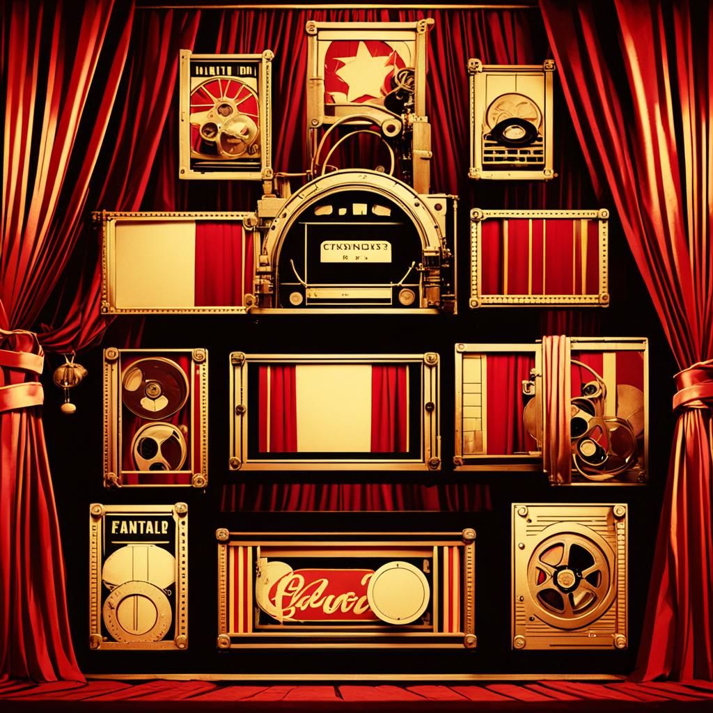 Retro Film Still with Art Deco Elements