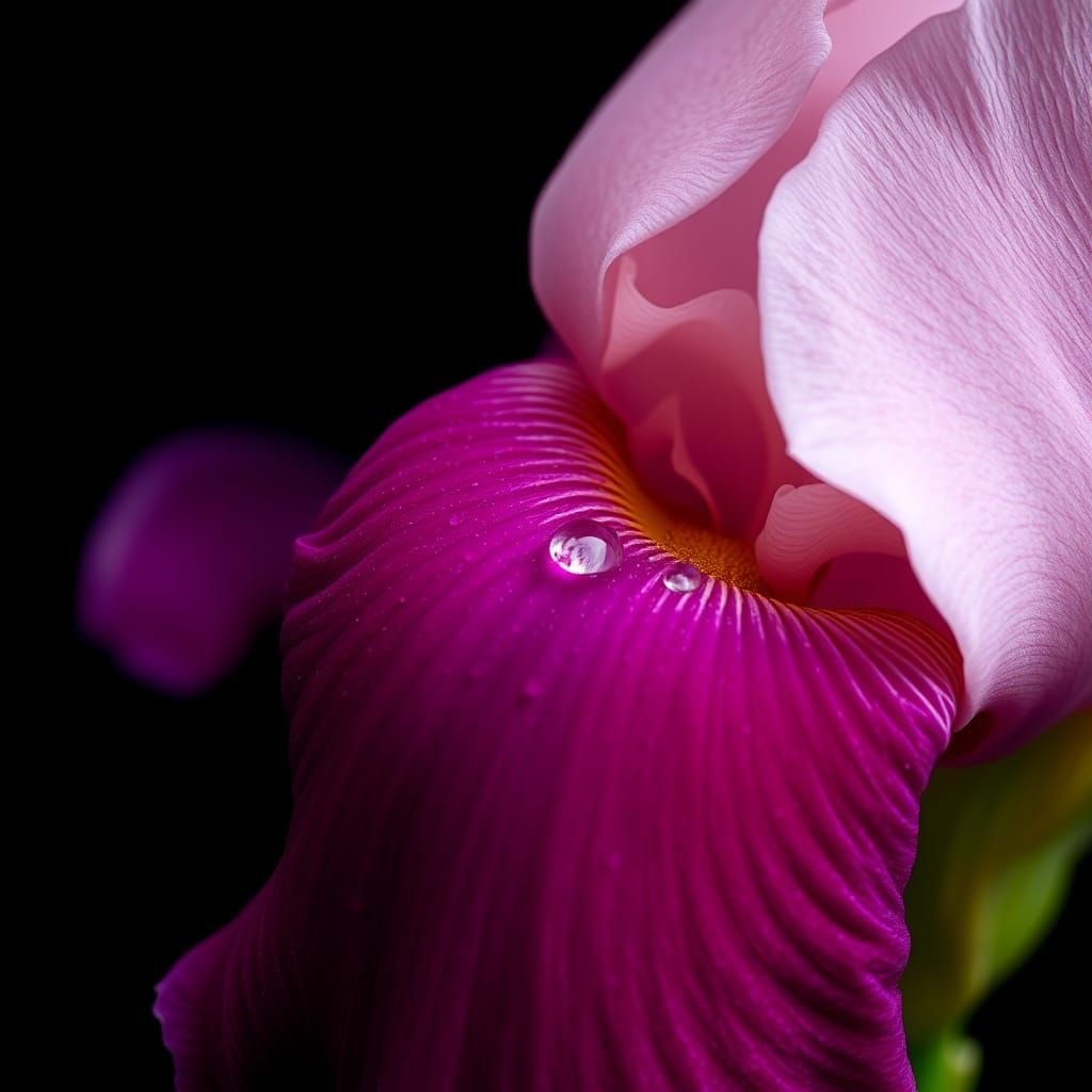 Close-Up Iris Flower with Velvet Petals