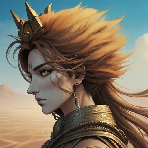 Nomad Queen Portrait in Manhwa Style