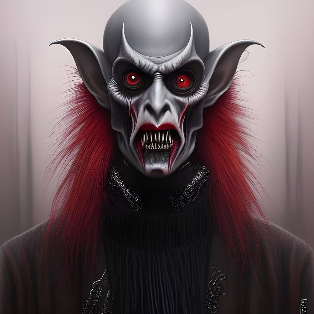 Intricate Pencil Sketch of Zombie Nosferatu Portrait