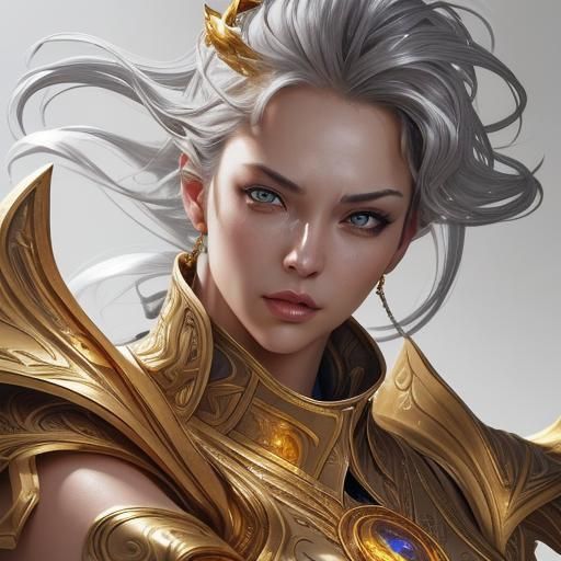 Hyperrealistic Silver and Gold Splash Art
