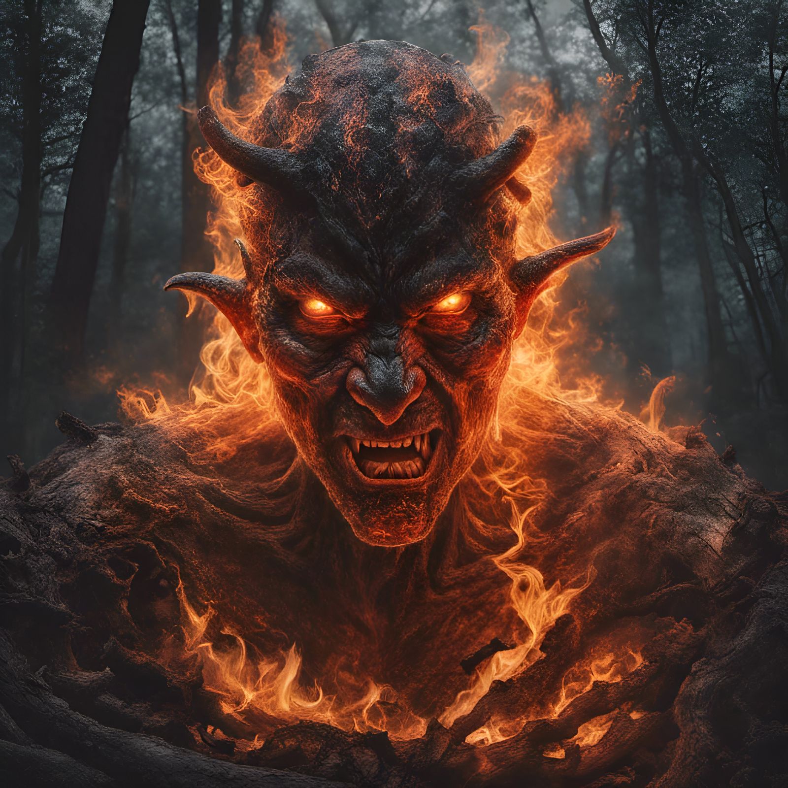 A Fire Demon Emerging From Hell (Continued)