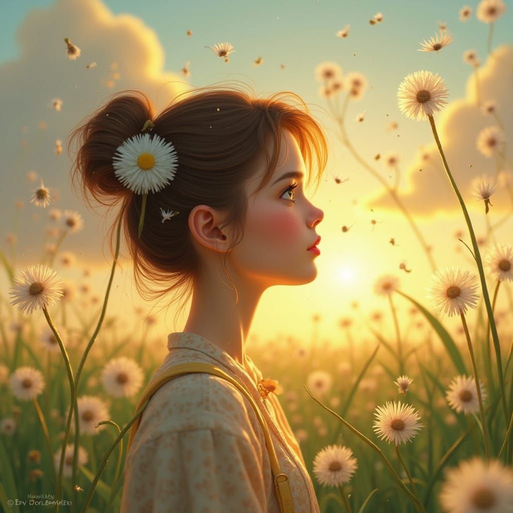 Dandelions in Whimsical Dreamscapes