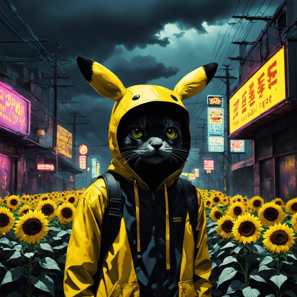 Surrealist Fantasy Goddess Pikachu Reigns Over Ghostly Appar...