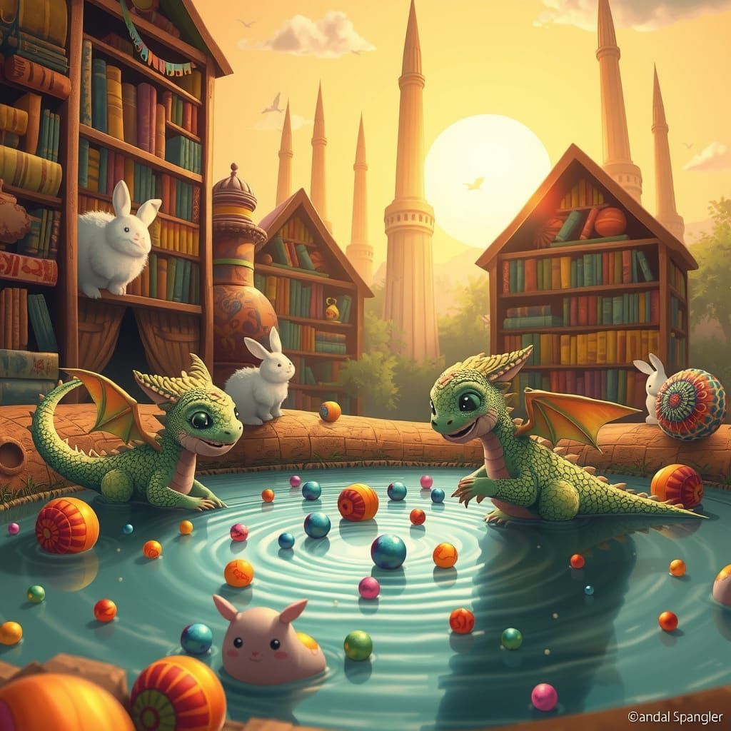 Whimsical Dragons Discover Treasure in a Fantastical World o...
