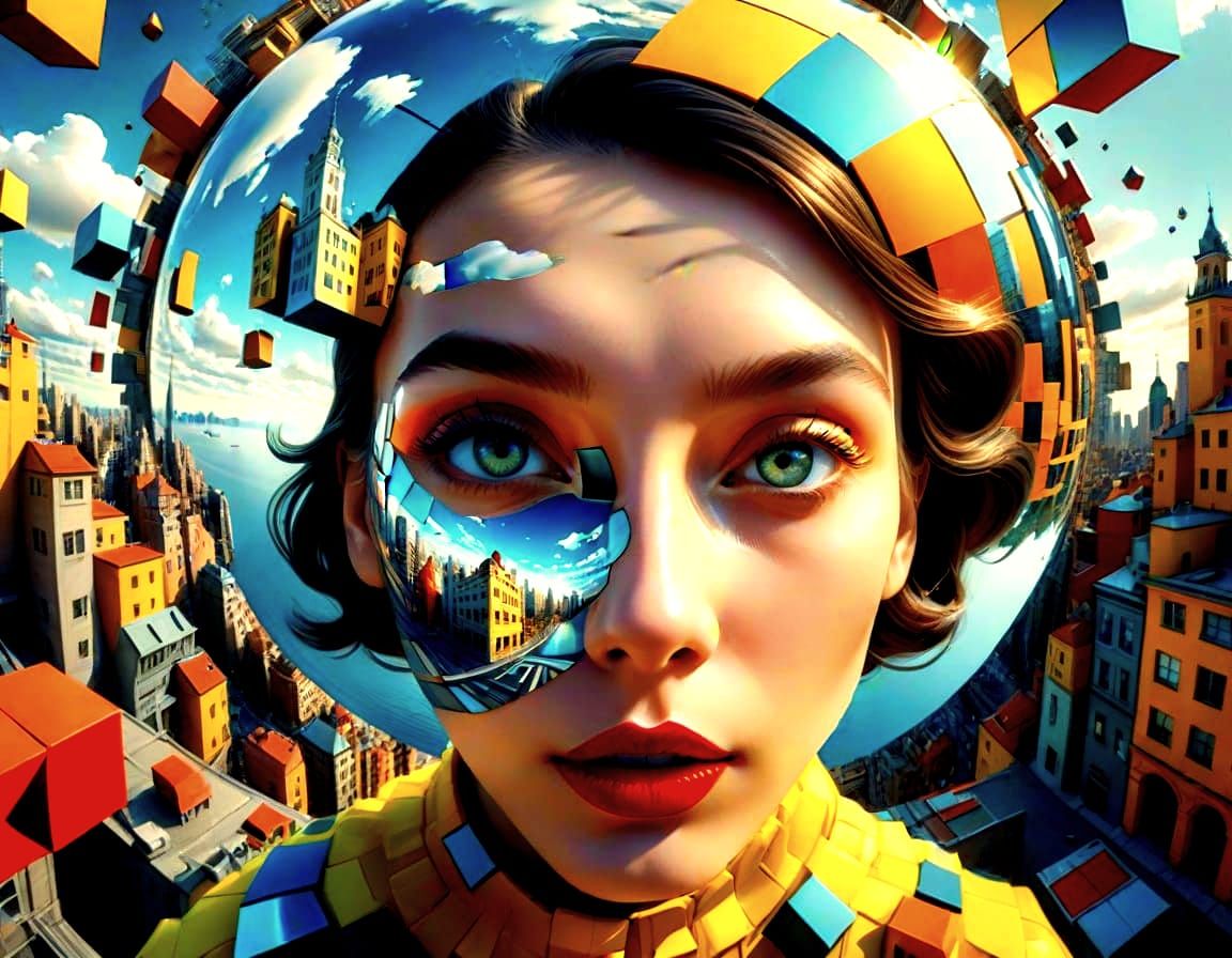 Inverted Reality Reveals Whimsical Dreamscape in Vibrant Hue...