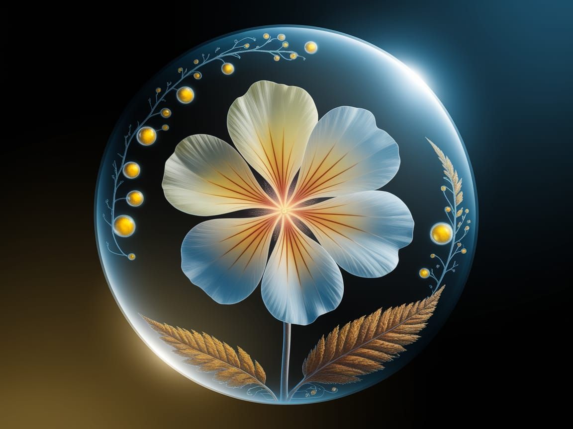 Delicate Flower in Glowing Sphere