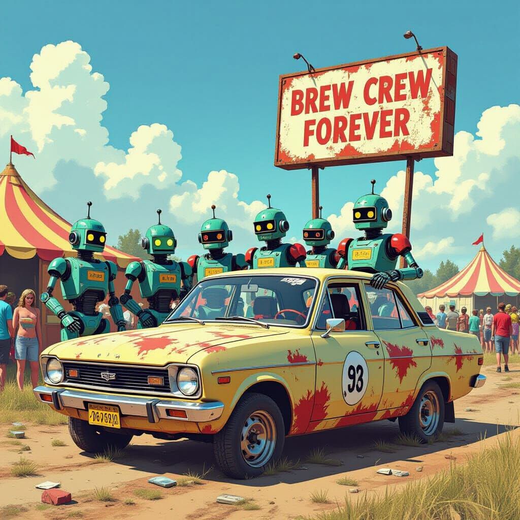 Robots at Glastonbury Festival: Industrial Concept Art