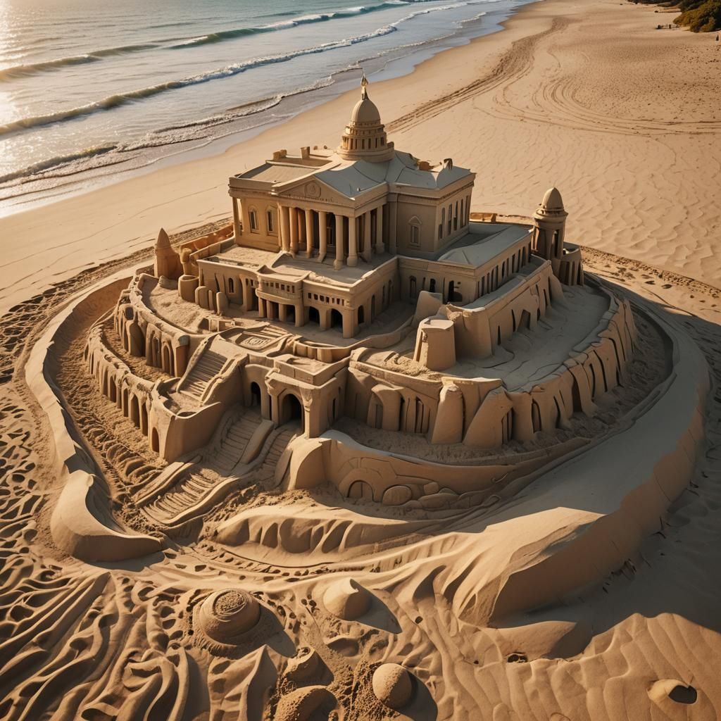 Hyperrealistic Sand Sculpture of The White House