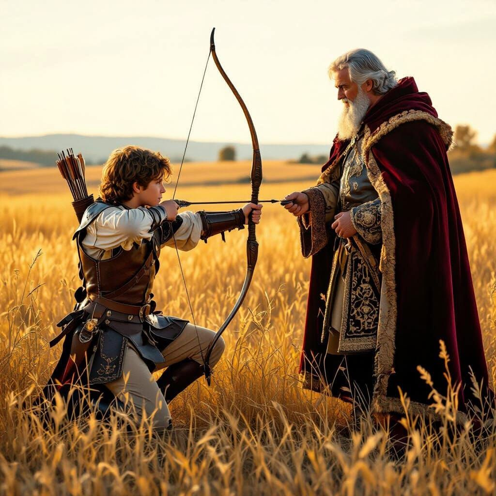 Prince Hunting on the Steppe, Renaissance-Inspired Painting