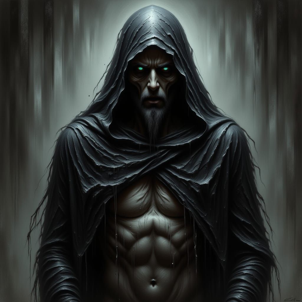 Ominous Ghostly Figure in Dark Fantasy Style