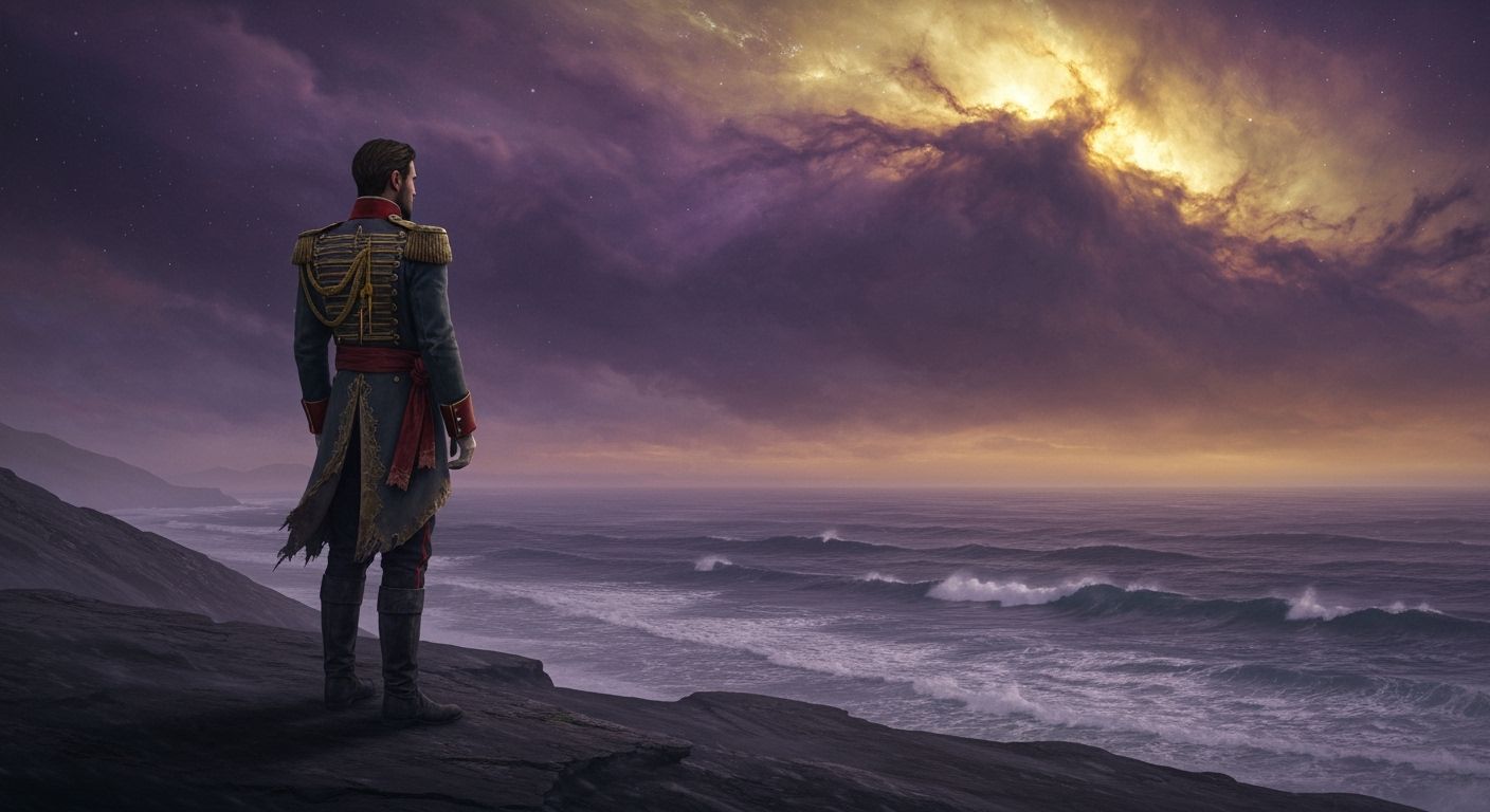 Gentleman Officer Overlooking Alien Ocean, Digital Matte Pai...