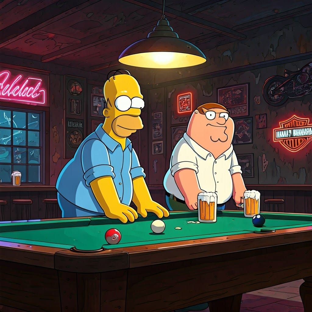 American Icons in a Smoky Biker Bar