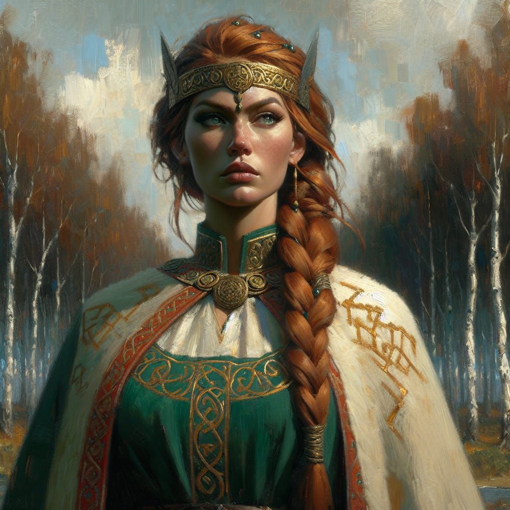 Gerd: Viking Earth Goddess in Dark Fantasy Style