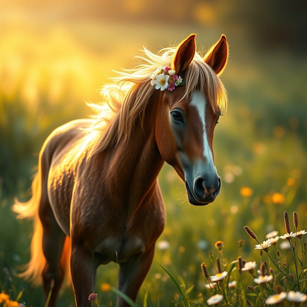 Renaissance Foal in Golden Light