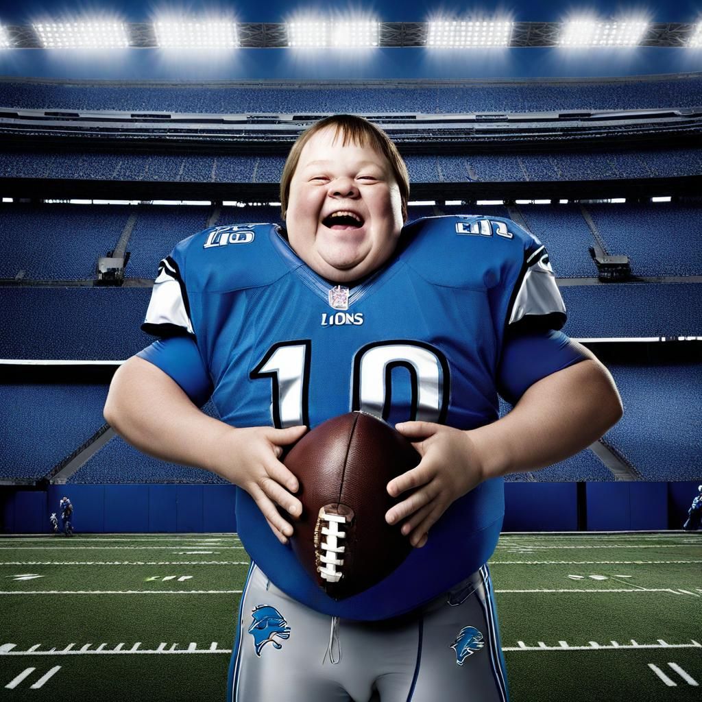 Detroit Lions Fan Cheering: Professional Portrait