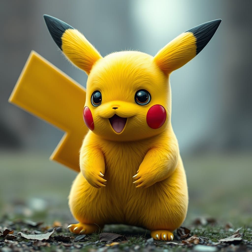 Hyper-Realistic Pikachu in the Modern City