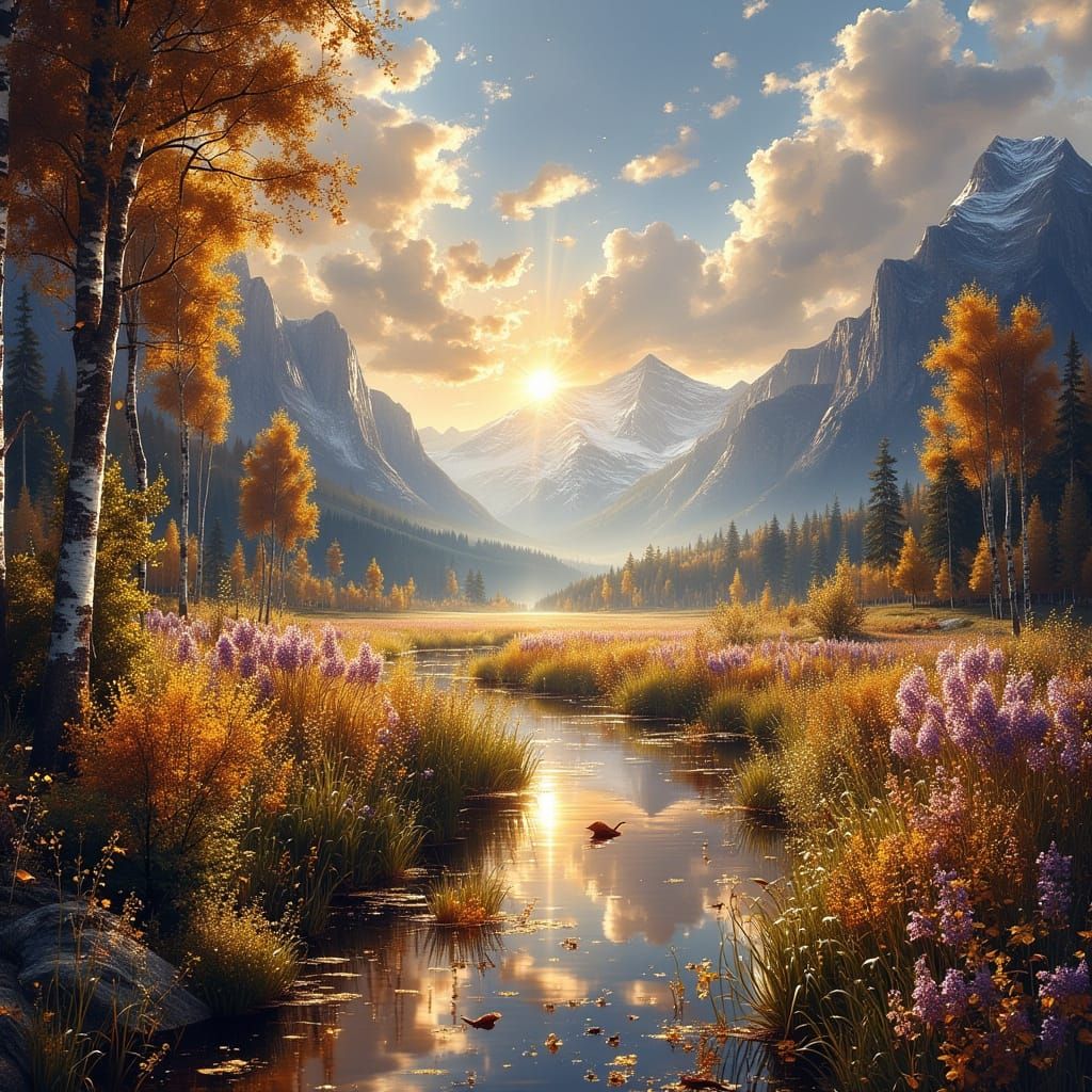 Vibrant World Transformation: Flowers, Trees, and Wildlife E...