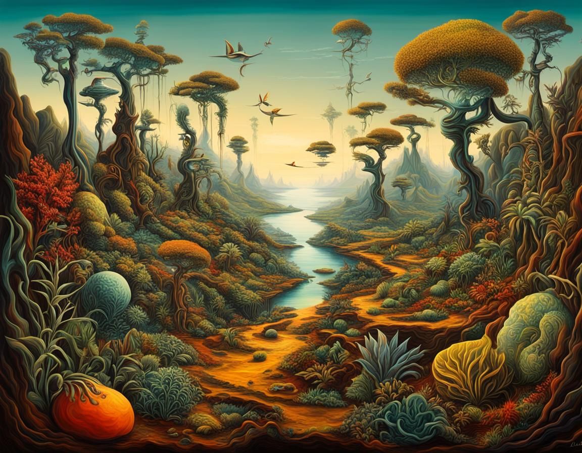 Surreal Biomechanic World in Dali Style